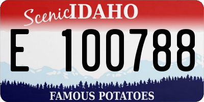 ID license plate E100788