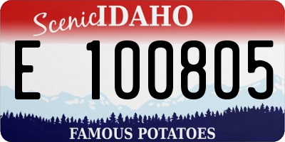 ID license plate E100805
