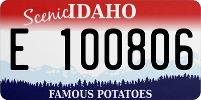 ID license plate E100806