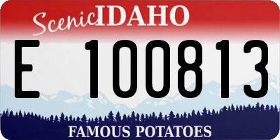 ID license plate E100813