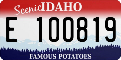 ID license plate E100819