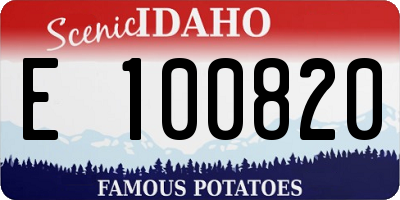 ID license plate E100820