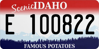 ID license plate E100822