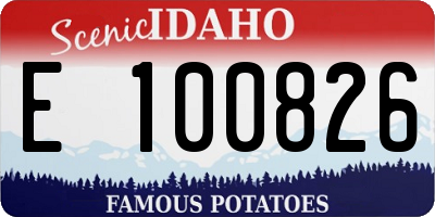 ID license plate E100826