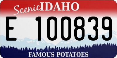 ID license plate E100839