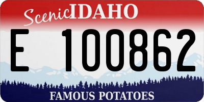 ID license plate E100862