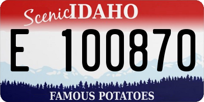 ID license plate E100870