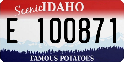 ID license plate E100871