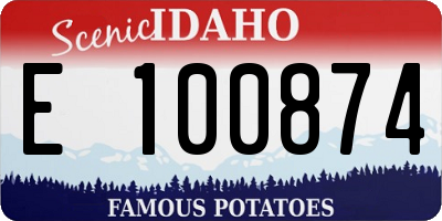 ID license plate E100874