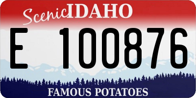 ID license plate E100876