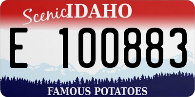 ID license plate E100883