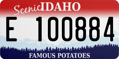 ID license plate E100884