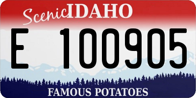 ID license plate E100905