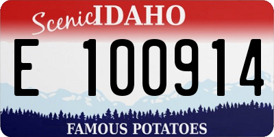 ID license plate E100914