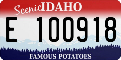 ID license plate E100918