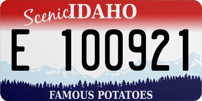 ID license plate E100921