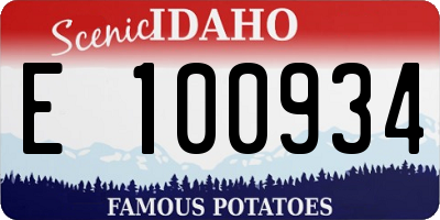 ID license plate E100934