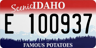 ID license plate E100937