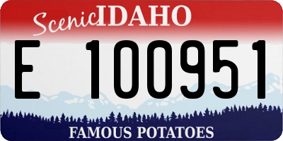 ID license plate E100951