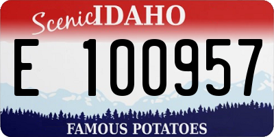 ID license plate E100957