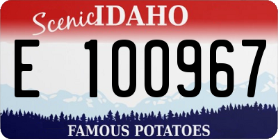 ID license plate E100967
