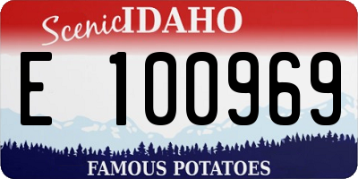 ID license plate E100969