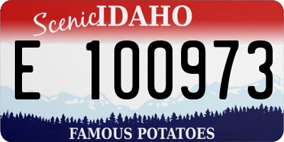ID license plate E100973