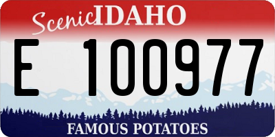 ID license plate E100977
