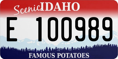ID license plate E100989