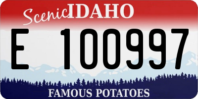 ID license plate E100997