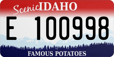 ID license plate E100998