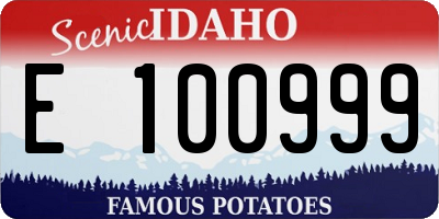 ID license plate E100999