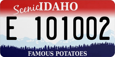 ID license plate E101002