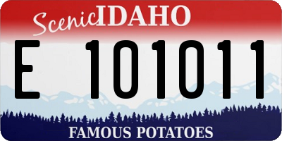 ID license plate E101011