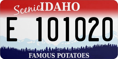 ID license plate E101020