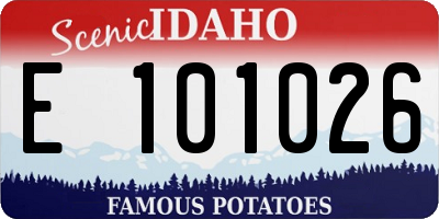 ID license plate E101026