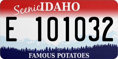 ID license plate E101032
