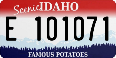 ID license plate E101071