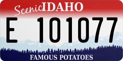 ID license plate E101077