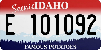 ID license plate E101092