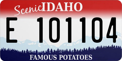 ID license plate E101104