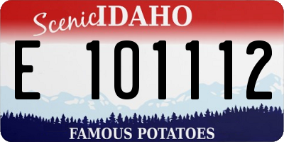 ID license plate E101112