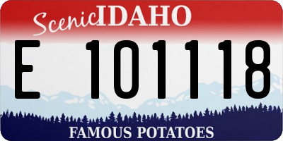 ID license plate E101118