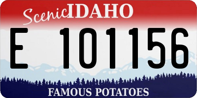 ID license plate E101156