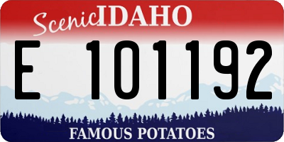ID license plate E101192