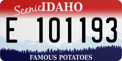 ID license plate E101193
