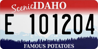 ID license plate E101204