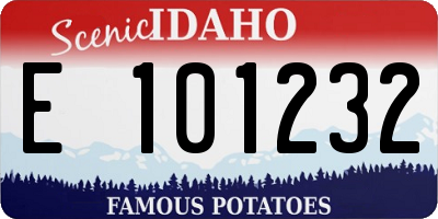 ID license plate E101232