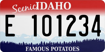 ID license plate E101234