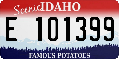 ID license plate E101399